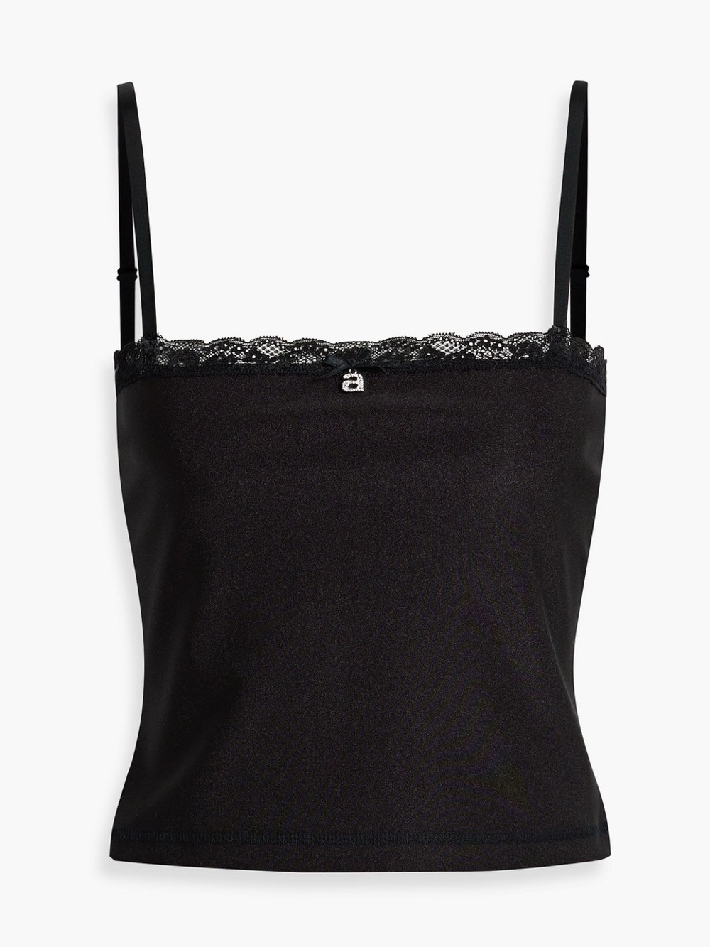 ALEXANDER WANG LACE TRIMMED CAMISOLE STRETCH A RHINESTONE CENTER BUST SZ XS